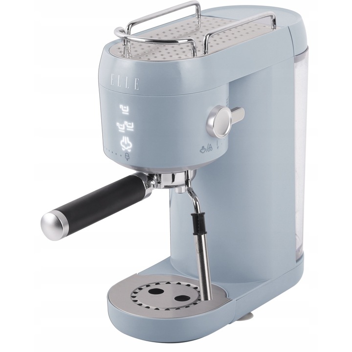 Espressor Manual Elle, 1400 W, 20 bar, Touch, Rezervor 1 L, Albastru