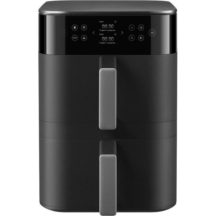 Friteuza cu Aer Cald Xiaomi Smart Double, 2800 W, Capacitate 12 L, Termostat, Negru