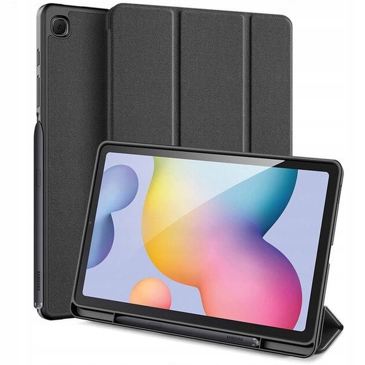 Husa Dux Ducis pentru Samsung Galaxy Tab S6 Lite, neagra, 24.3x15.2x28.2cm, cu functie de stand