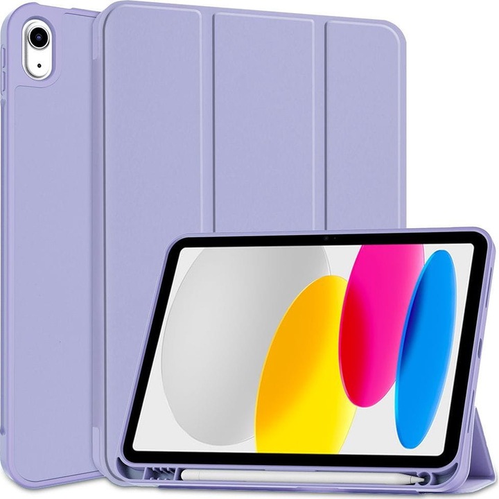 Husa pentru iPad 11" 11 gen 2025 / 10,9" 10 gen 2022, Tech-Protect, violet, TPU, cu suport si functie de trezire