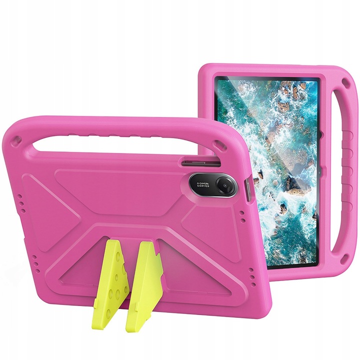 Husa tableta pentru copii Dux Ducis, cu suport, roz, pentru Xiaomi Redmi Pad 2, dimensiuni 24,10x31,97cm