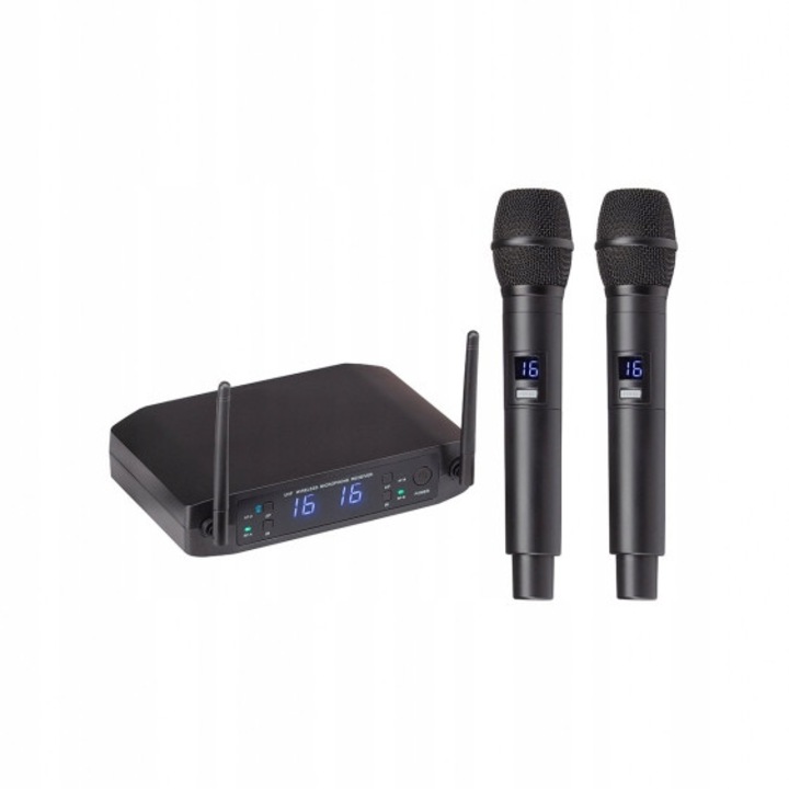 Sistem microfon fara fir Soundsation WF-U216HH, UHF 520-550MHz, 16 canale, 50m distanta de operare, dimensiuni 380x285x65mm