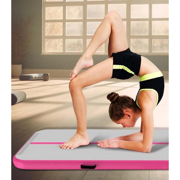 Saltea antrenament gonflabila, 300x100x10cm, PVC, set complet cu pompa si geanta de transport