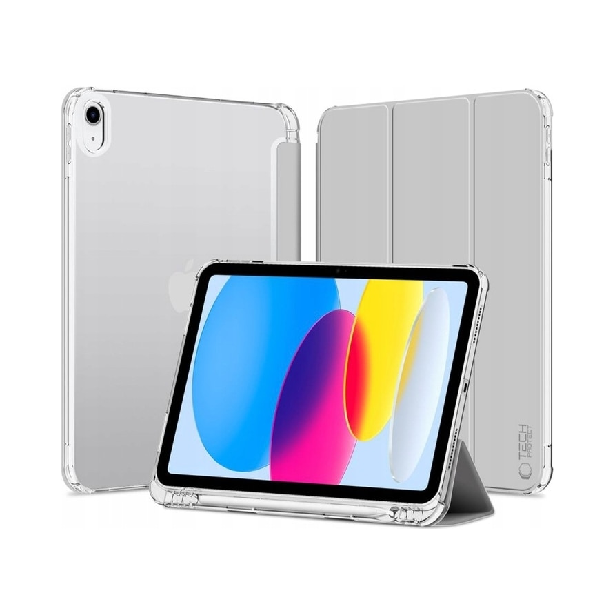 Etui pentru iPad 10.9 10 gen. 2022, Tech-Protect, hibrid, cu suport, loc pentru rysik, transparent