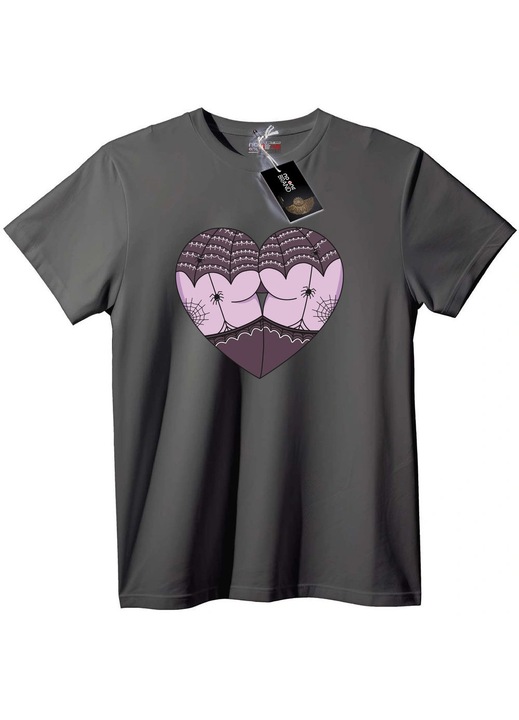 Póló Ijesztő Szív Pók mintával, Szürke