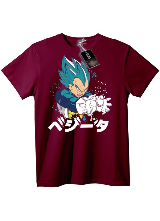 Vegeta Super Saiyan kék póló, Bordó