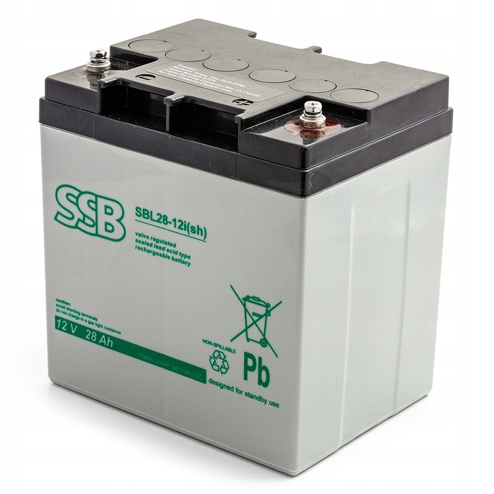 Baterie auto SSB 12V 28Ah AGM, 165x125x174mm, 9,3kg, tip VRLA