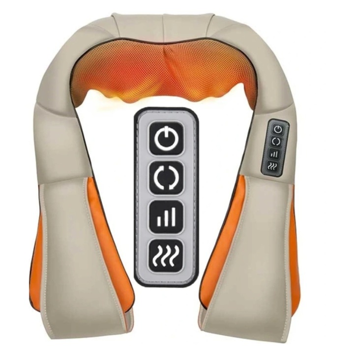3D Shiatsu masszírozó, Gordon, 4 masszázspont, fűtés funkció, bézs, komplett szett