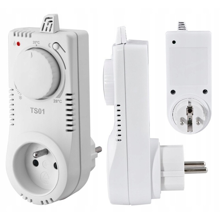 Termostat analogic Elektrobock TS01, pentru gradiri electrice, 3-28°C, 230V, 16A