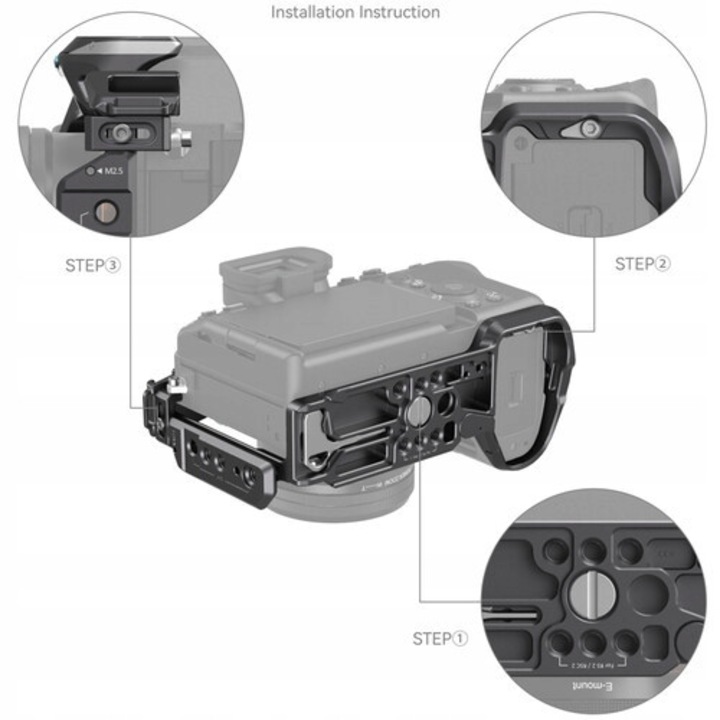 Клетка за фотоапарат SmallRig 4308 за Sony A7R V / A7 IV / A7S III, достъп до бутони, монтаж на аксесоари, 1/4"-20, 3/8"-16, комплект