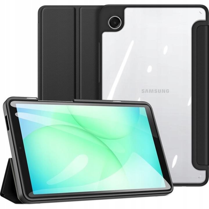 Etui Dux Ducis pentru Galaxy Tab A11/A9, deschis, negru