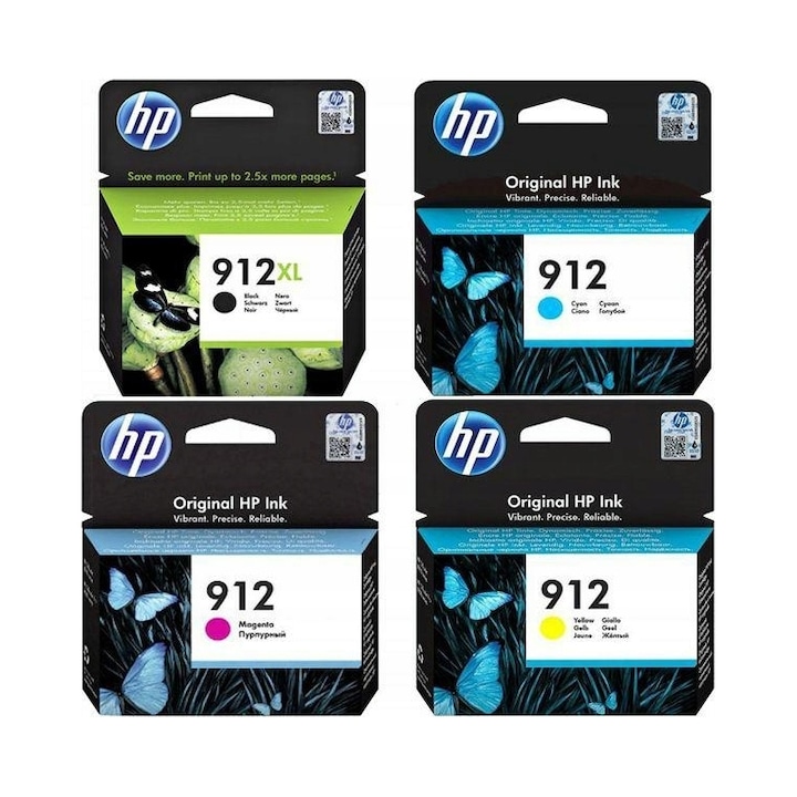 HP 912XL fekete + 912CMY cián + magenta + sárga tintapatron készlet, 30,4ml