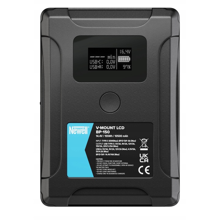 Acumulator Newell BP-150 LCD V-Mount 10500mAh 14,4V, USB-C, D-Tap, 820g