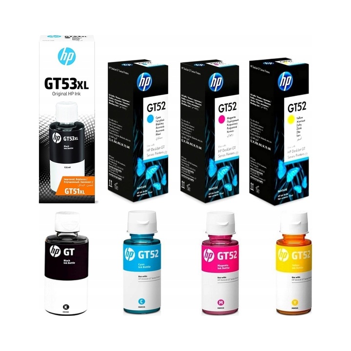 HP GT53XL és GT52 eredeti tintapatron készlet, 4 db, CMYK, 345ml