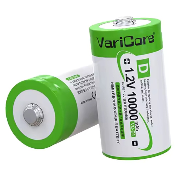 Комплект 2 акумулатора VariCore VC-D1 D (R20) Ni-MH 1.2V 10000mAh
