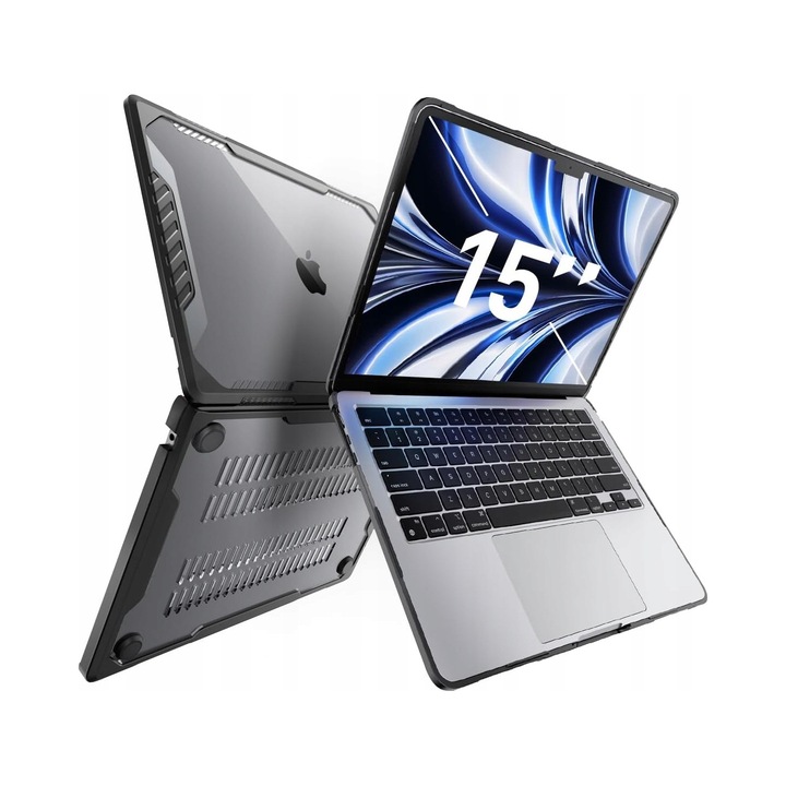 Tok MacBook Air 15 2023-hoz, Supcase Unicorn Beetle, hibrid védelem, fekete, teljes készlet