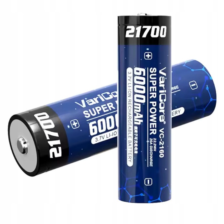 Set acumulatori VariCore VC-2160 Plus 21700 Li-ion 3.7V 6000mAh 2buc