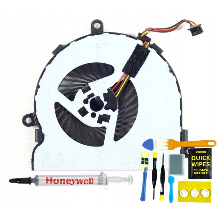 Ventilator laptop + set unelte, pasta termoconductoare Honeywell PTM7950SP, 2g, 5V 0.4A