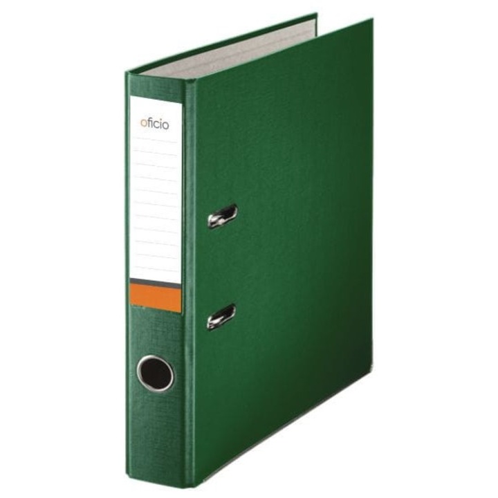 Set dosare Oficio A4 50mm verde, 10 bucati, carton 2,1mm