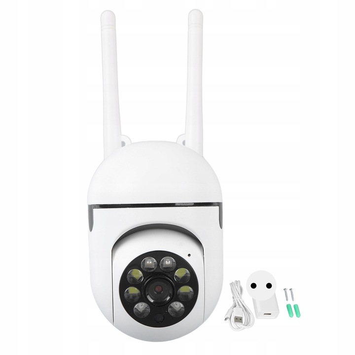 Camera de supraveghere Wi-Fi, 1080P, rotire 350x90, nocturna color, set complet