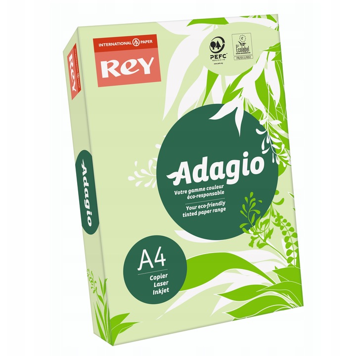 Hartie copiator Rey Adagio A4 80g, 500 foi, culoare verde deschis