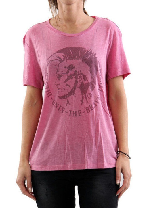 Tricou dama Diesel, roz, fabricat din material de calitate, XS INTL