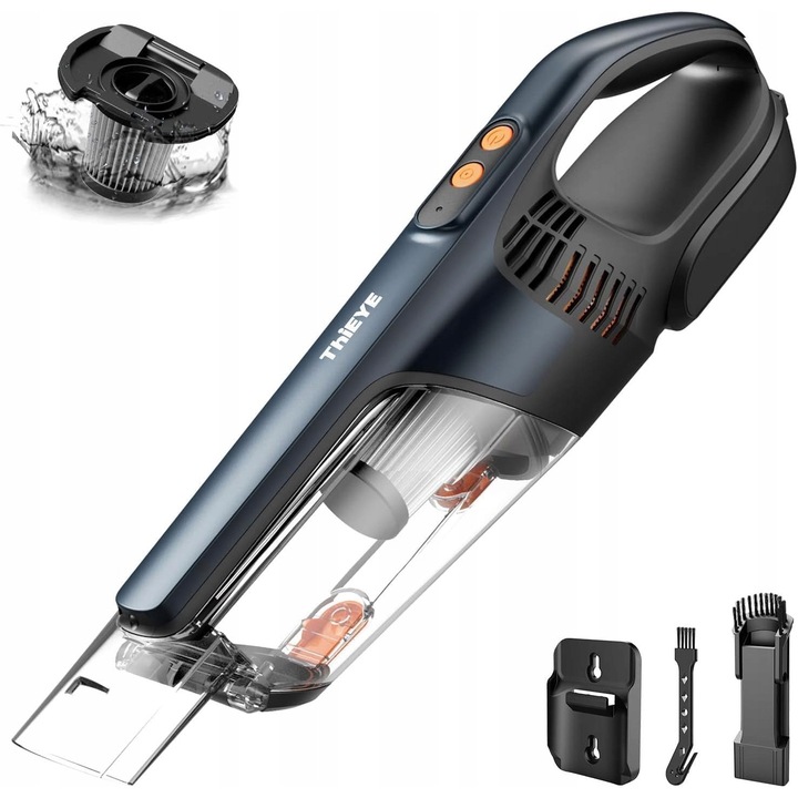 Aspirator manual ThiEYE VACKIT 2 fara sac, 100W, fara fir, cu LED, acumulator detasabil