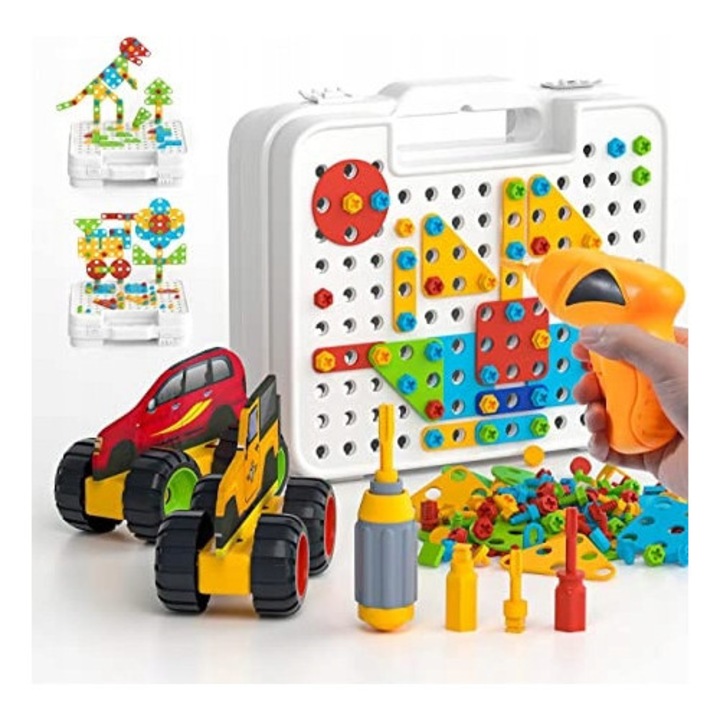 Set de constructie KLOCKI STEM, 290 piese, mozaic, pentru copii de la 3 ani, multicolor