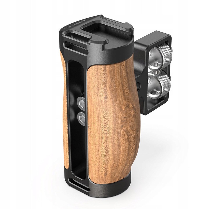 Малка странична дървена дръжка SmallRig, 89x90x45 мм, алуминий, палисандрово дърво, комплект 1x дръжка, 1x шестограмен ключ
