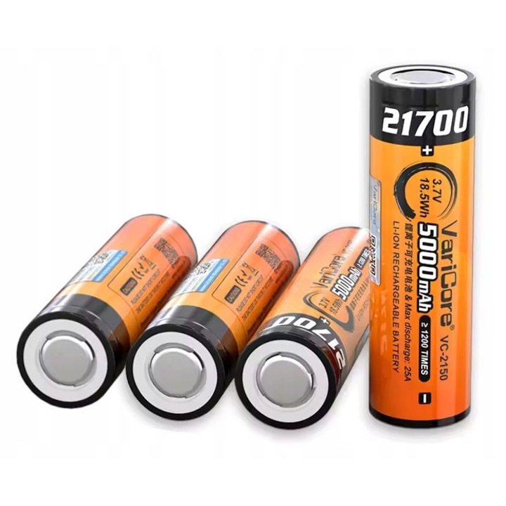 4 db VariCore VC-2150 21700 Li-ion 3.7V 5000mAh akkumulátor készlet