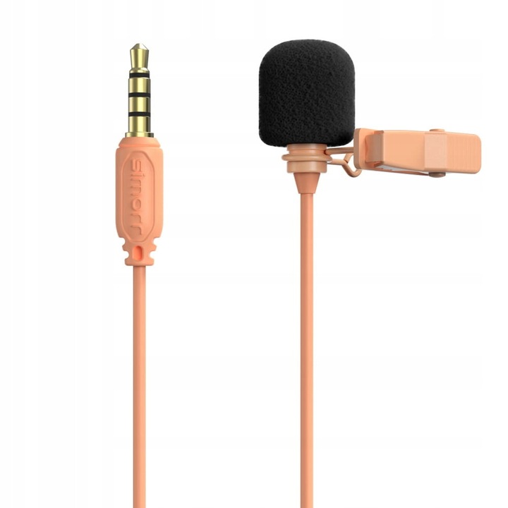 Microfon Lavalier 3,5 mm, SmallRig, Simorr Wave L1, set cu 2 accesorii, culoare neagra, 2 metri