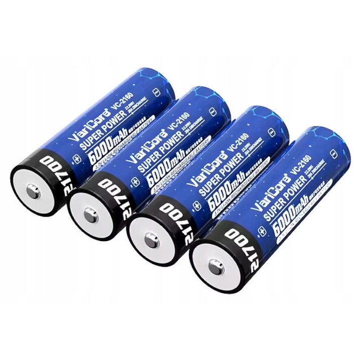 VariCore VC-2160 Plus 21700 Li-ion 3.7V 6000mAh akkumulátor készlet 4 darab
