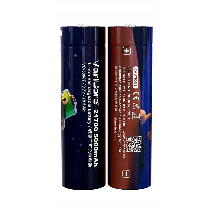 Set 2 acumulatori VariCore VC-5000T 21700 3.7V Liion 5000mAh