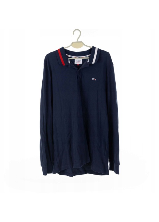 Мъжка поло блуза Tommy Jeans, синя, 100% памук, с хартиен етикет, 2XL INTL