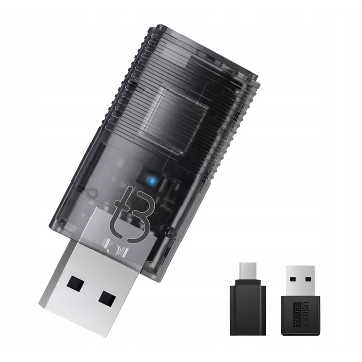 Adapter wireless TB NANO pentru Apple CarPlay/Android Auto, transparent, USB Type-C, dimensiuni 50x20x7mm, set complet