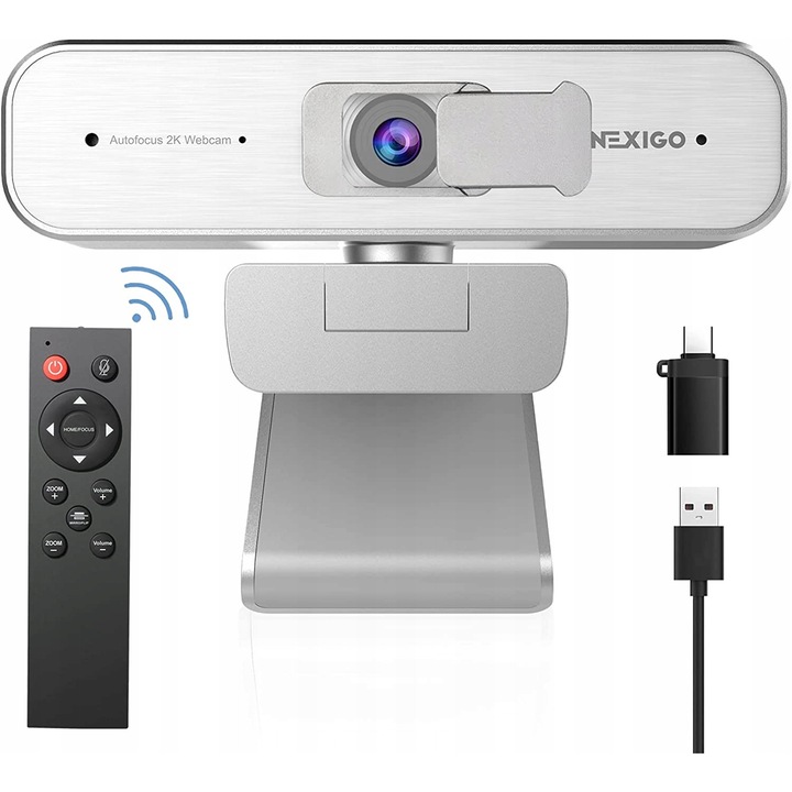 Уеб камера NexiGo N940P 2K, 3x увеличение, сензор Sony Starvis, вграден микрофон, USB-A/C