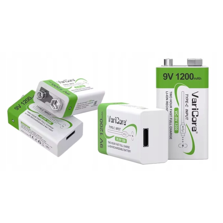 Set 4 acumulatori VariCore VC-9V 1200mAh Li-ion 9V
