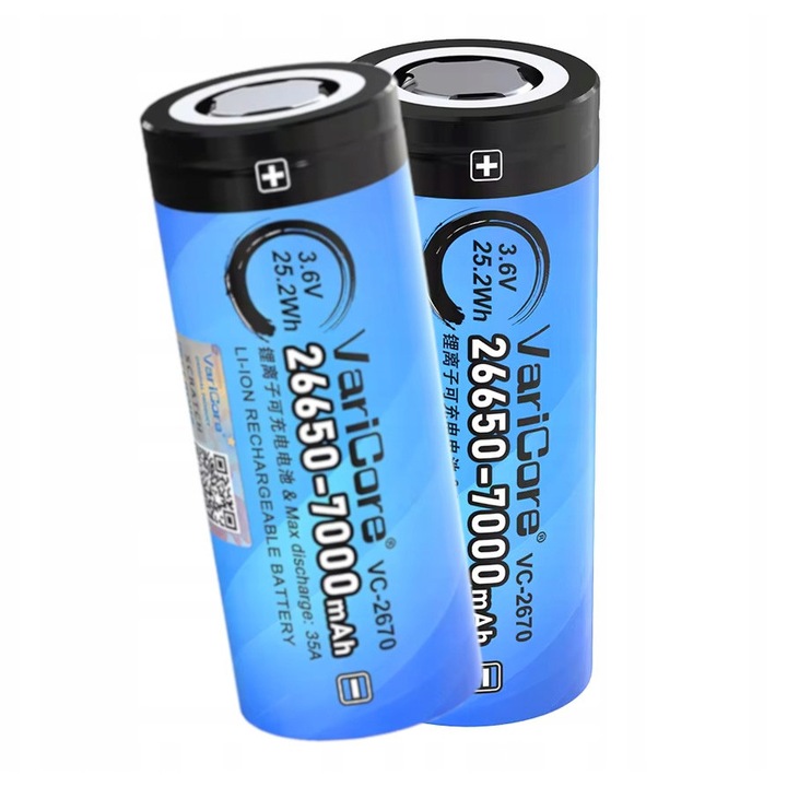 Set 2 acumulatori VariCore VC-2670 Li-ion 3.7V 7000mAh