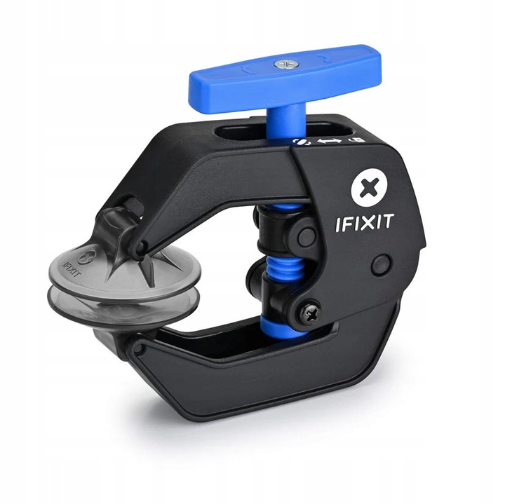 Unealta Anti-Clamp iFixit pentru deschiderea precisa a dispozitivelor electronice, prindere cu ventuze, control al fortei, negru/albastru