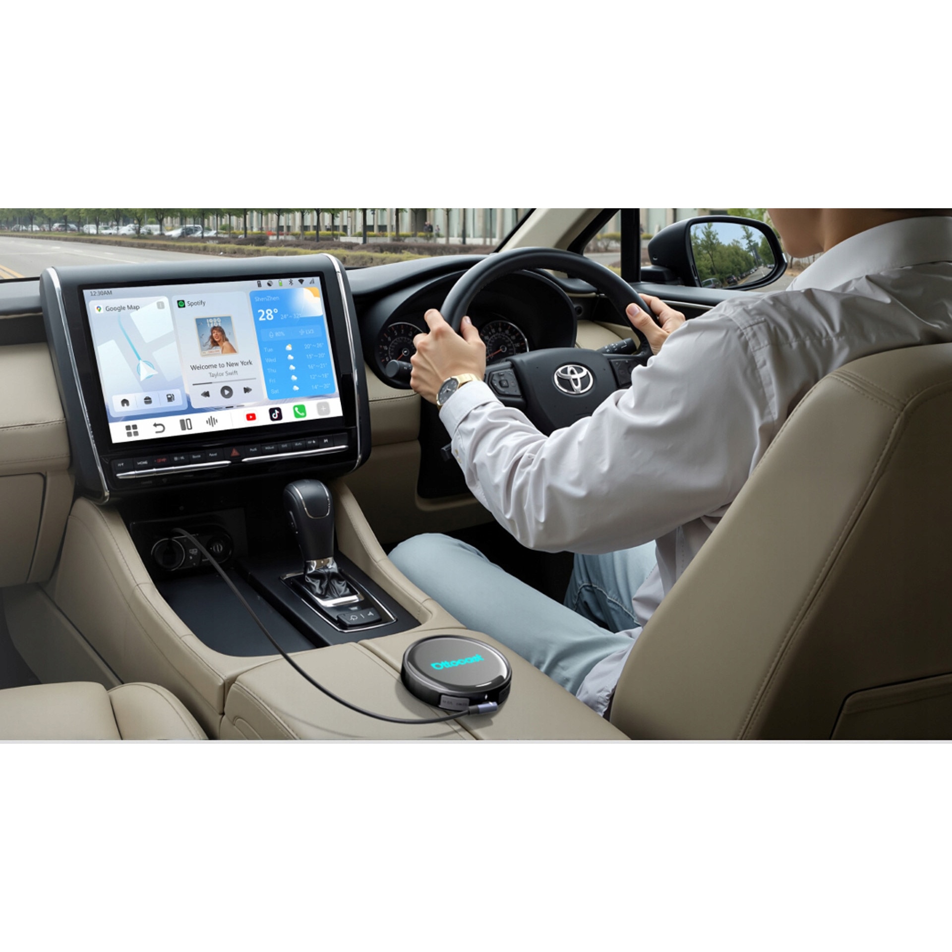 Adapter auto Ottocast OttoAiBox P3 Pro, wireless CarPlay si