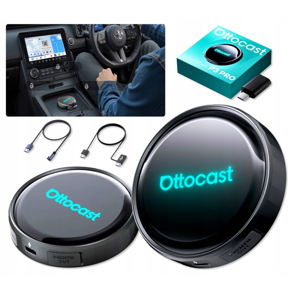 Adapter auto Ottocast OttoAiBox P3 Pro, wireless CarPlay si