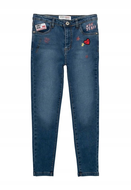 Pantaloni copii Minoti, blugi, albastru, 98% bumbac, cu eticheta de hartie