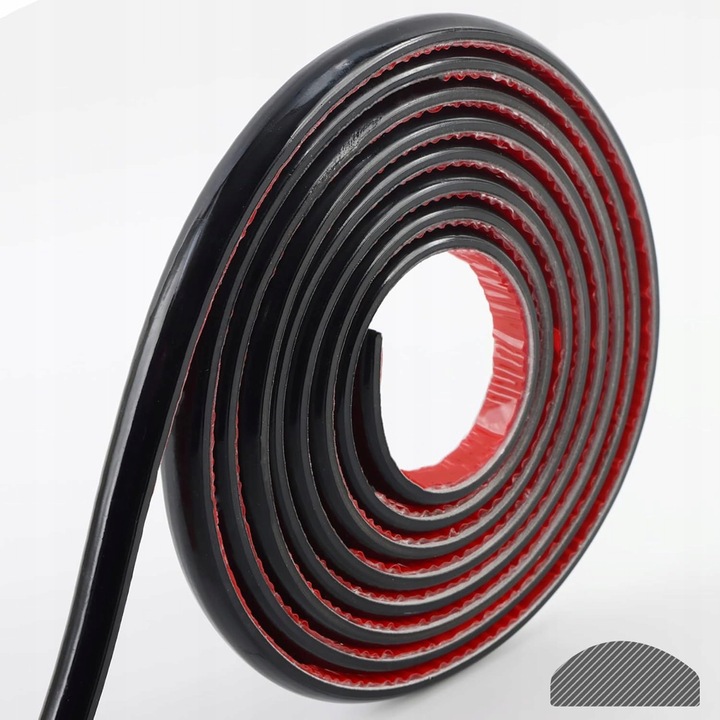 Plinta elastica neagra pentru finisarea marginilor 5mx1,3cm, autoadeziva