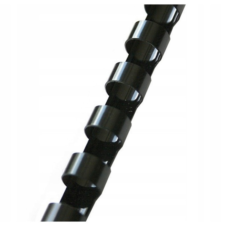 Grzbiety de bbinding plastice, 16mm, 100 buc, negre, A4, pentru 125-145 pagini