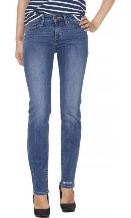 Дамски дънки Levi's 714 Straight, син, памук/еластан/полиестер, W24-L34 US