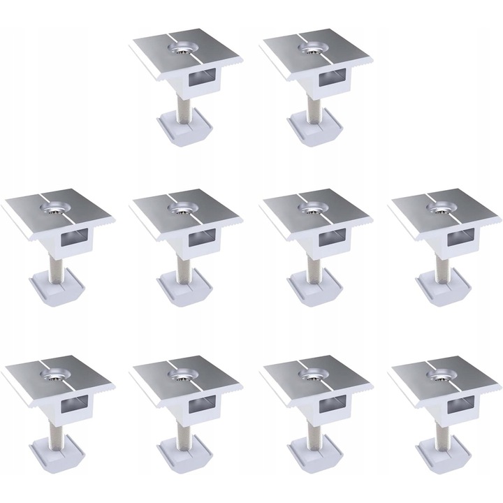 Set 10x suporti pentru panouri fotovoltaice, argintii, 30mm