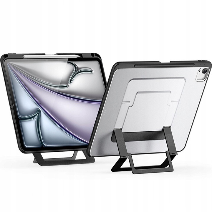 Etui Dux Ducis Axis pentru tableta Apple iPad Air 13", negru, cu suport, protectie imbunatatita