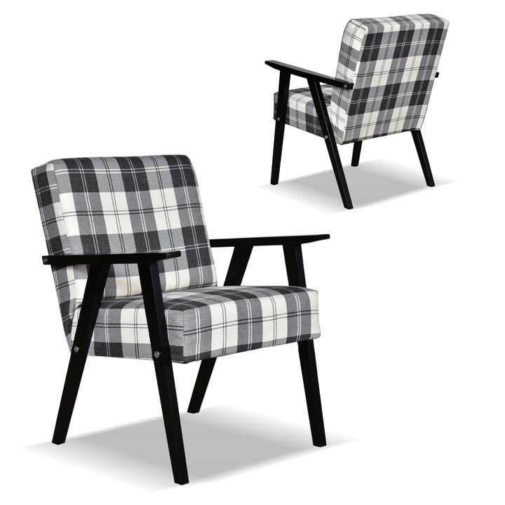 Retro PRL kárpitozott fotel, Family Meble, fonott anyag, 82x60x59cm, többszínű