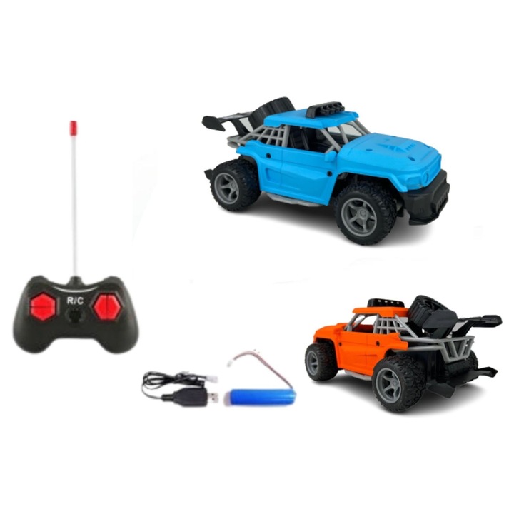 Masinuta RC Sluban, pomarancie si albastru, set de culori