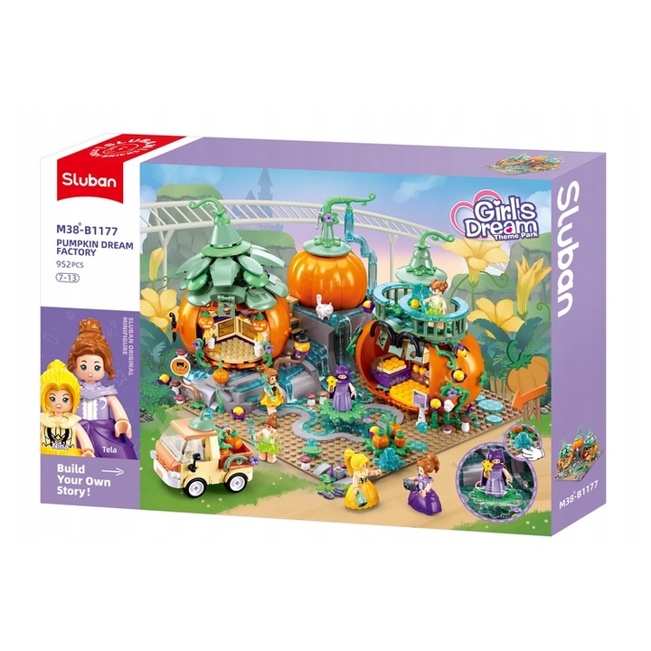 Set de constructie Sluban, Dyniowa Fabryka Marzen, 952 elemente, pentru copii 7+, multicolor